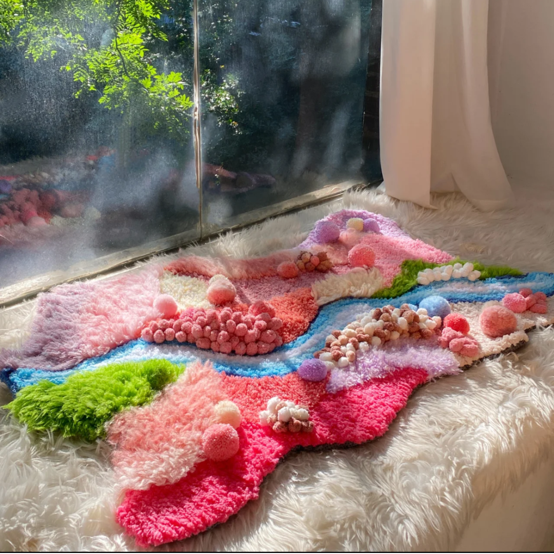 Worldly Wonders Moss Rug DIY Kit - Pink Forest River