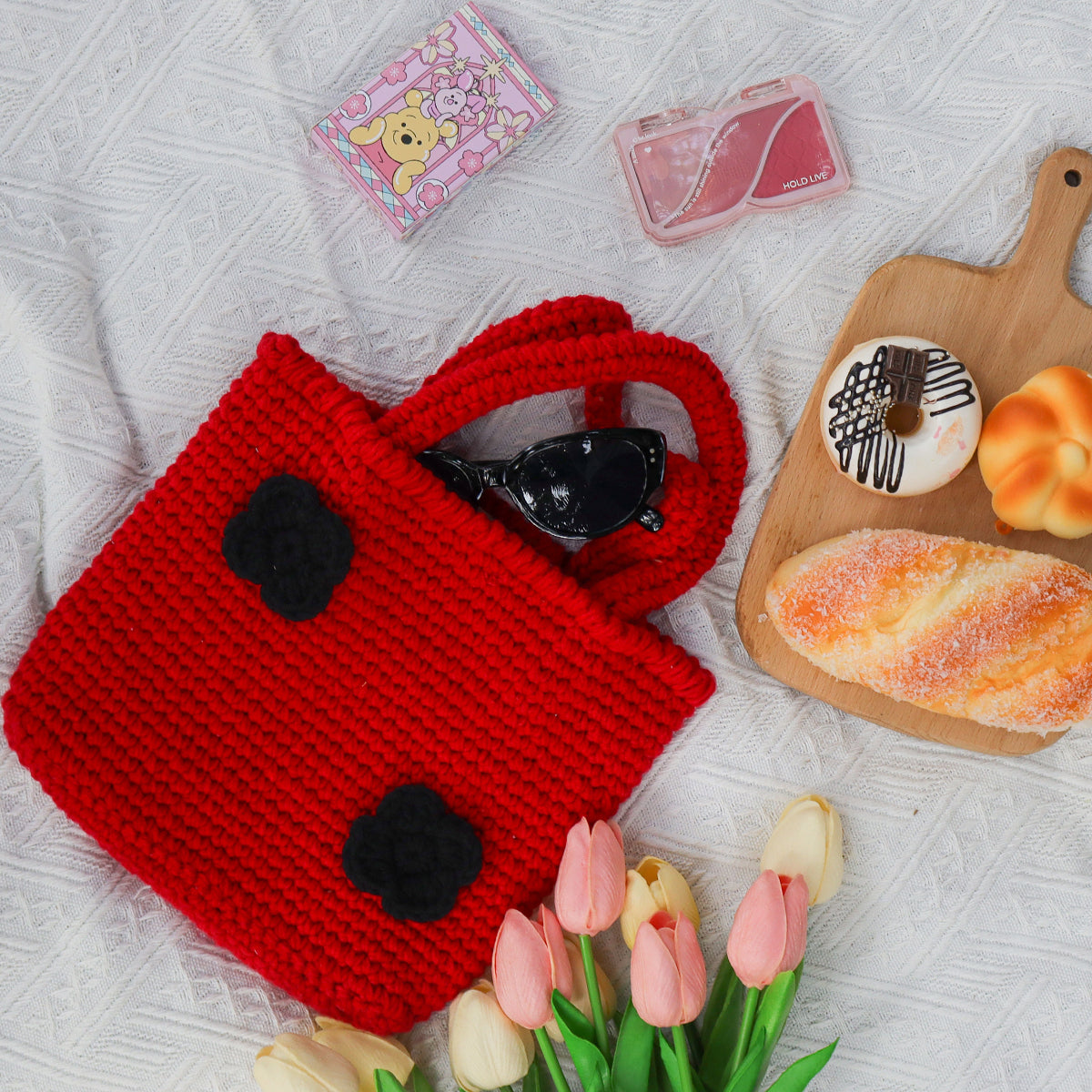 Twin Bloom - Woven Handbag DIY Kit - Red