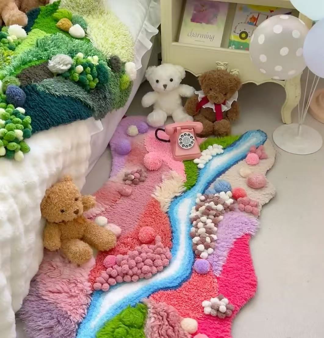 Worldly Wonders Moss Rug DIY Kit - Pink Forest River