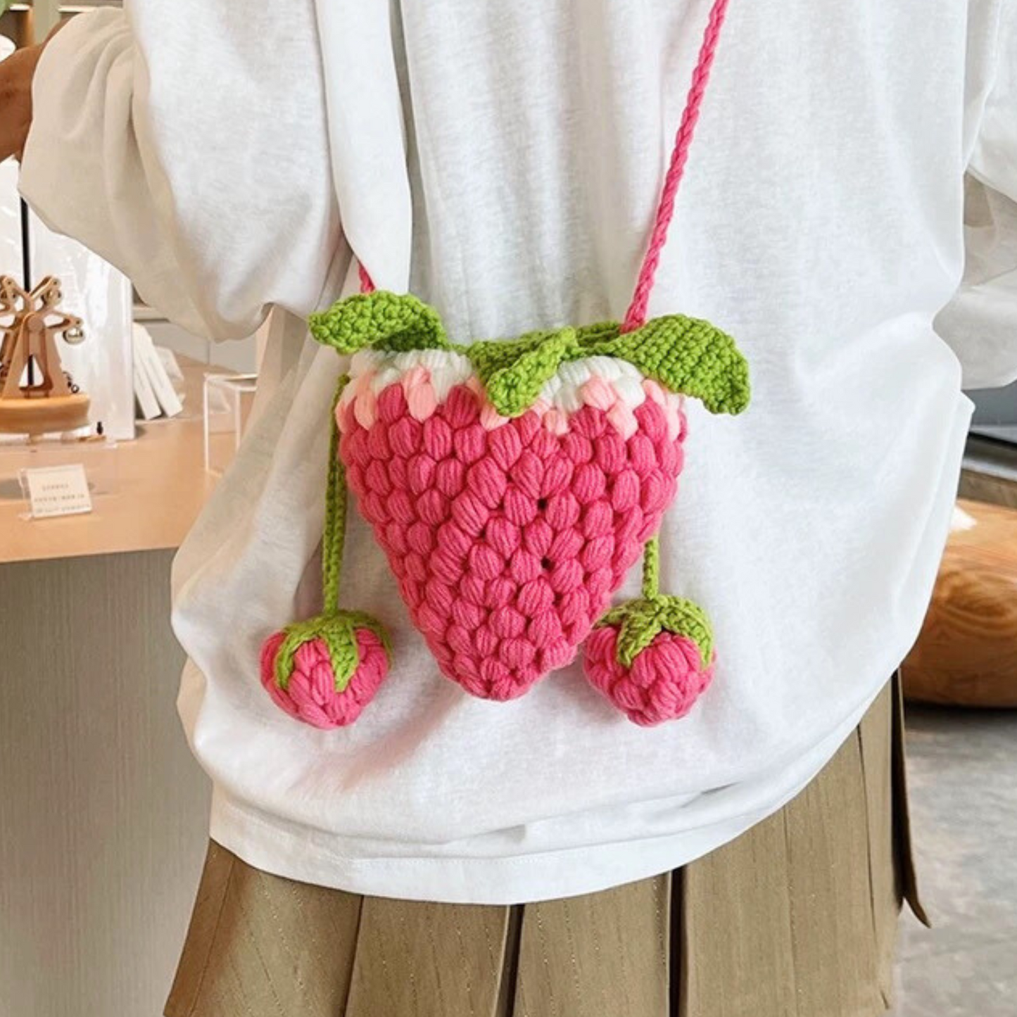 Berry Pop β Crochet Crossbody DIY Kit β Strawberry Edition