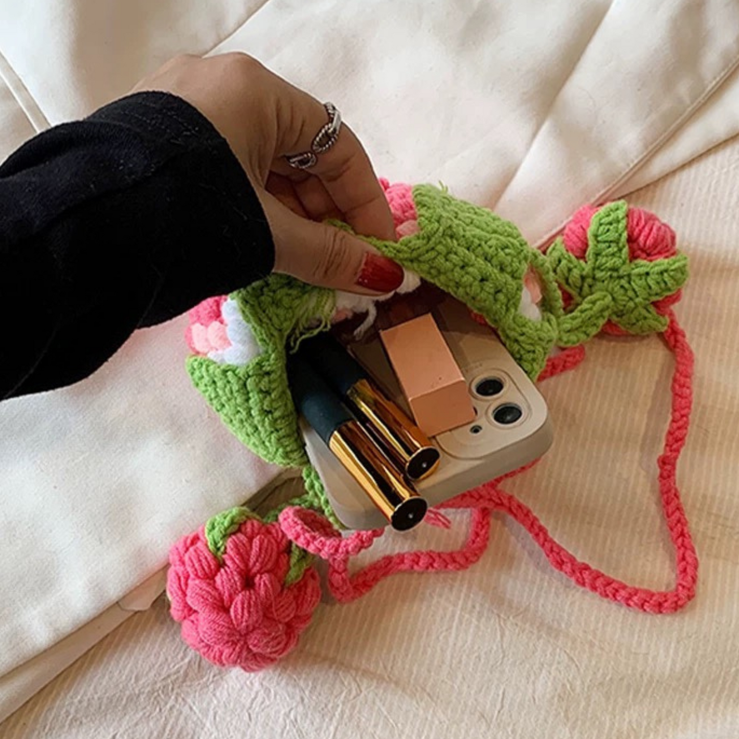 Berry Pop β Crochet Crossbody DIY Kit β Strawberry Edition
