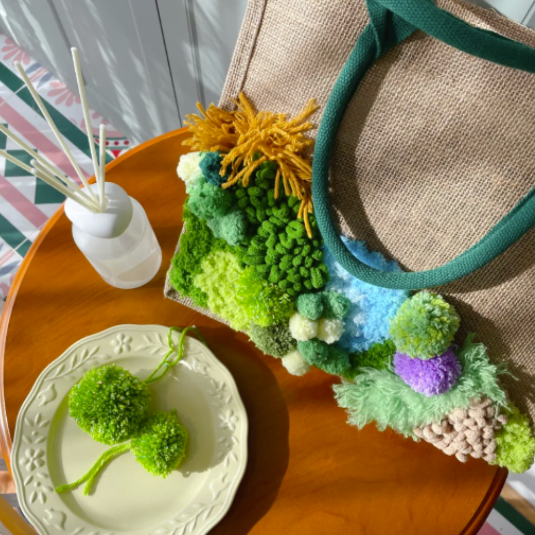 Latch Hook Moss Handbag DIY Kit