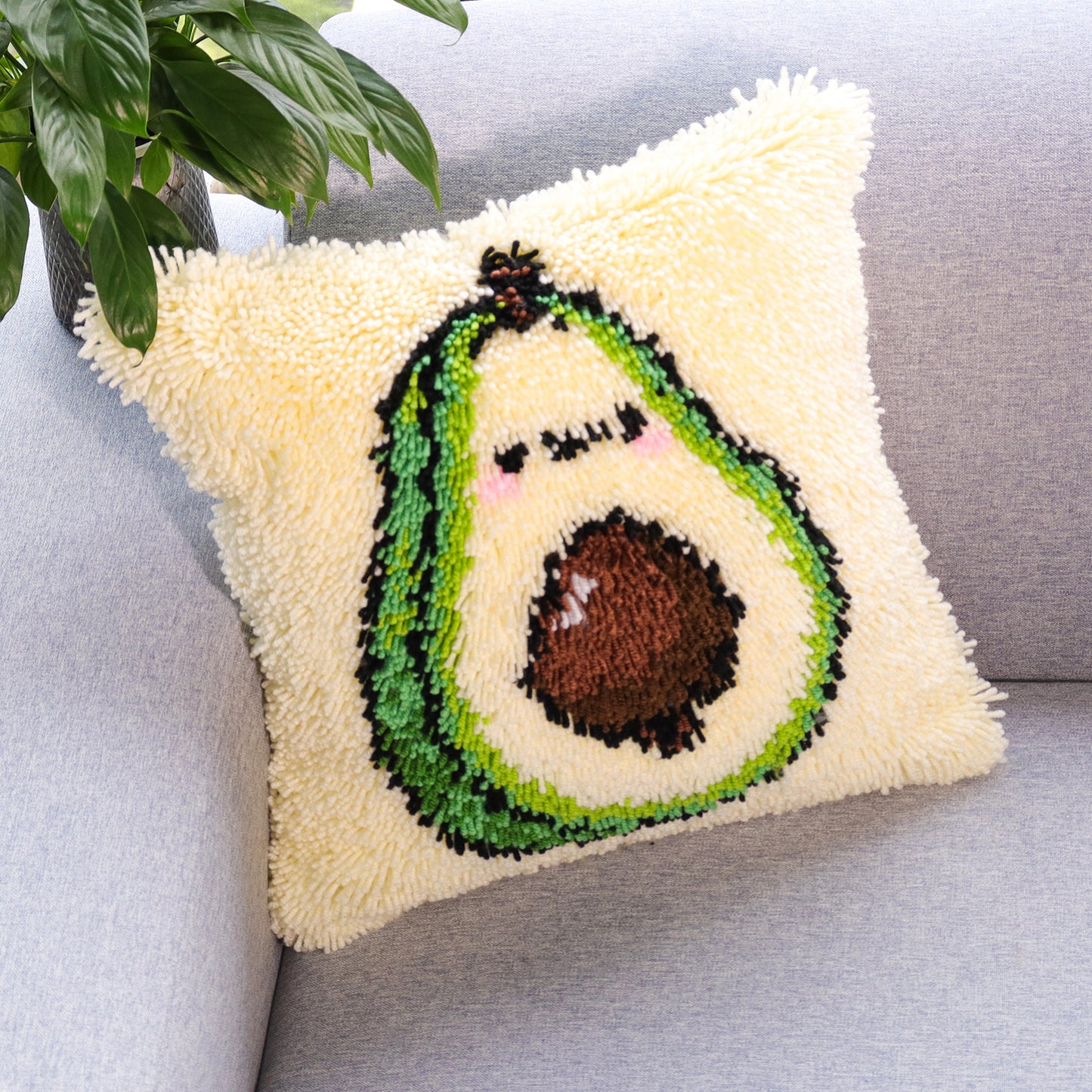 Avo-Hug – Avocado Latch Hook Pillow Cover DIY Kit