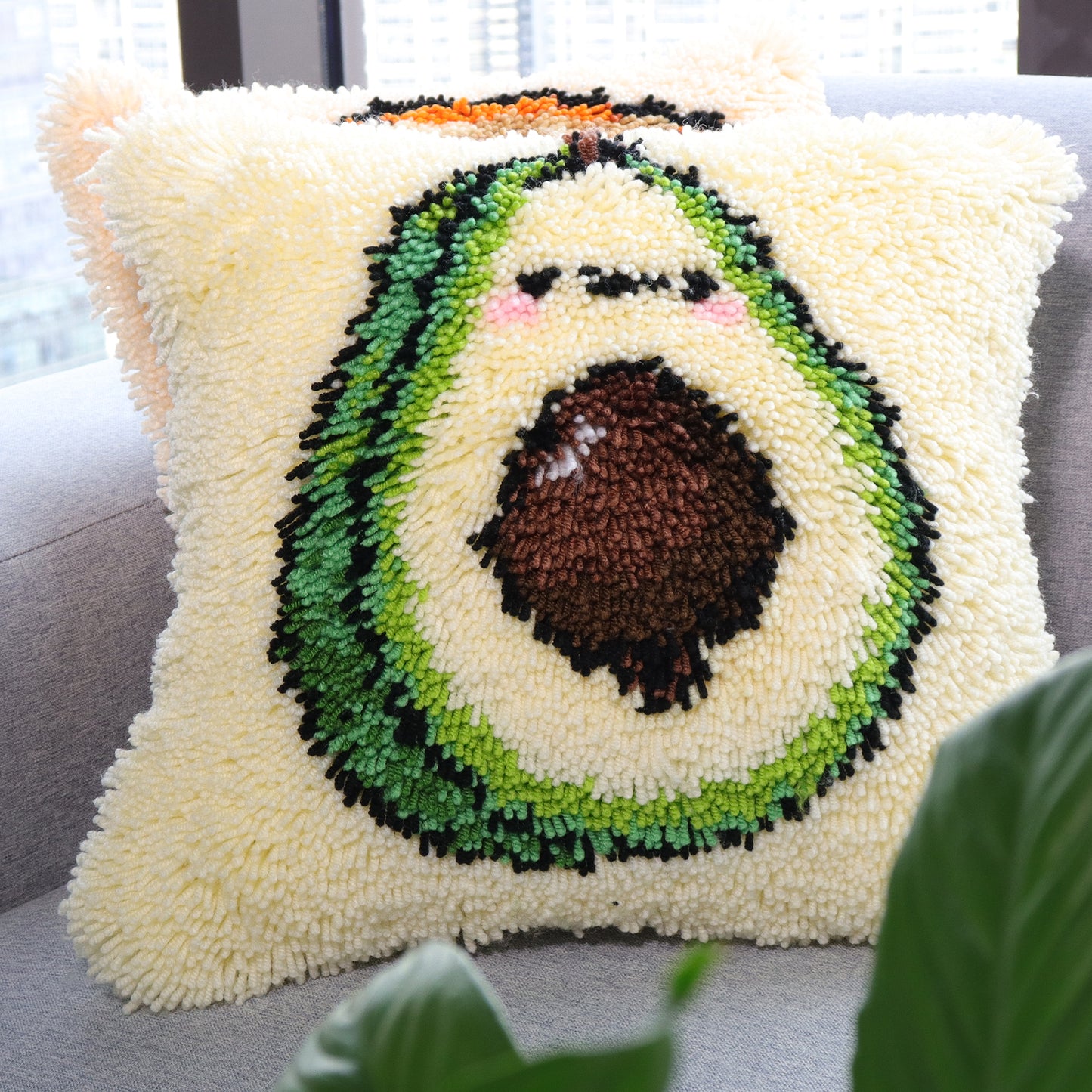 Avo-Hug – Avocado Latch Hook Pillow Cover DIY Kit