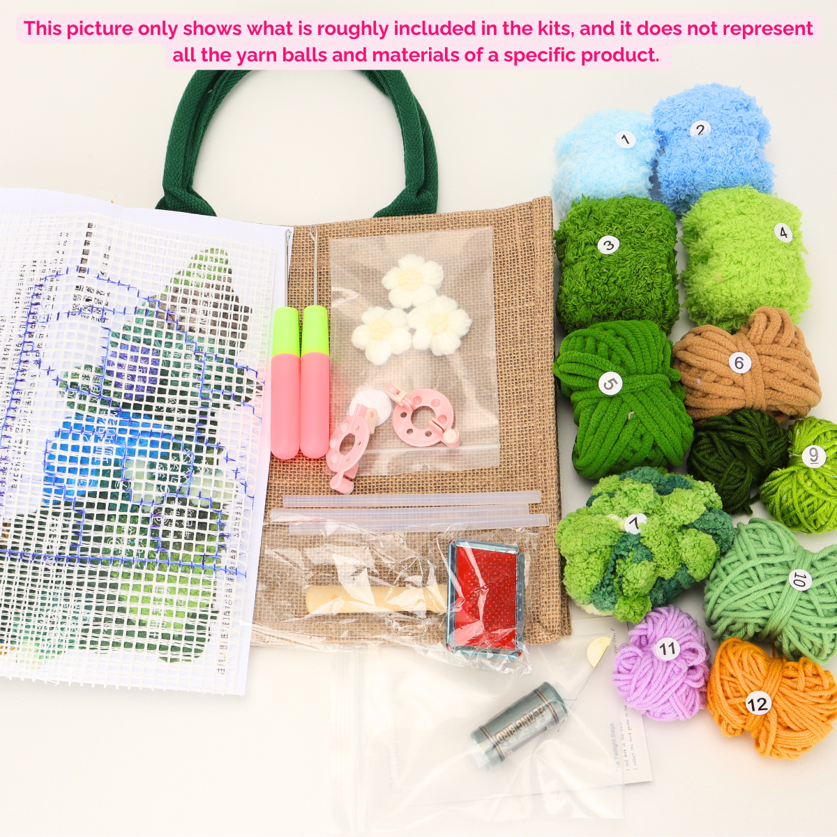 Latch Hook Moss Handbag DIY Kit