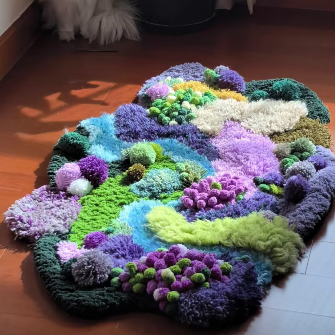 Moss Rug Latch Hook DIY Kit - Lavender Garden