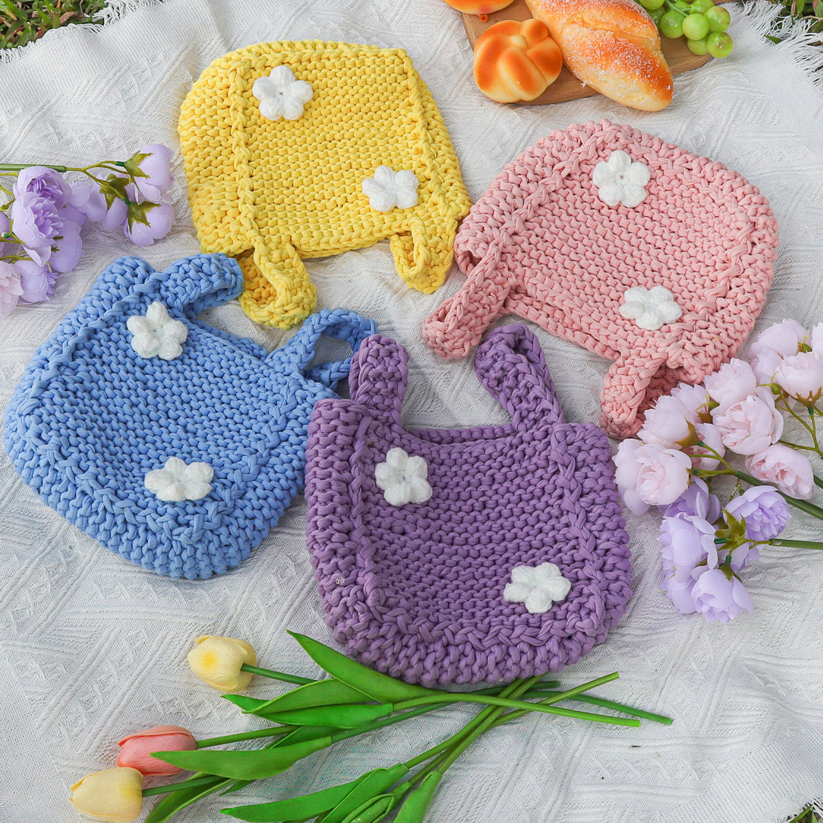 Ivory Petals - Woven Handbag DIY Kit - Yellow