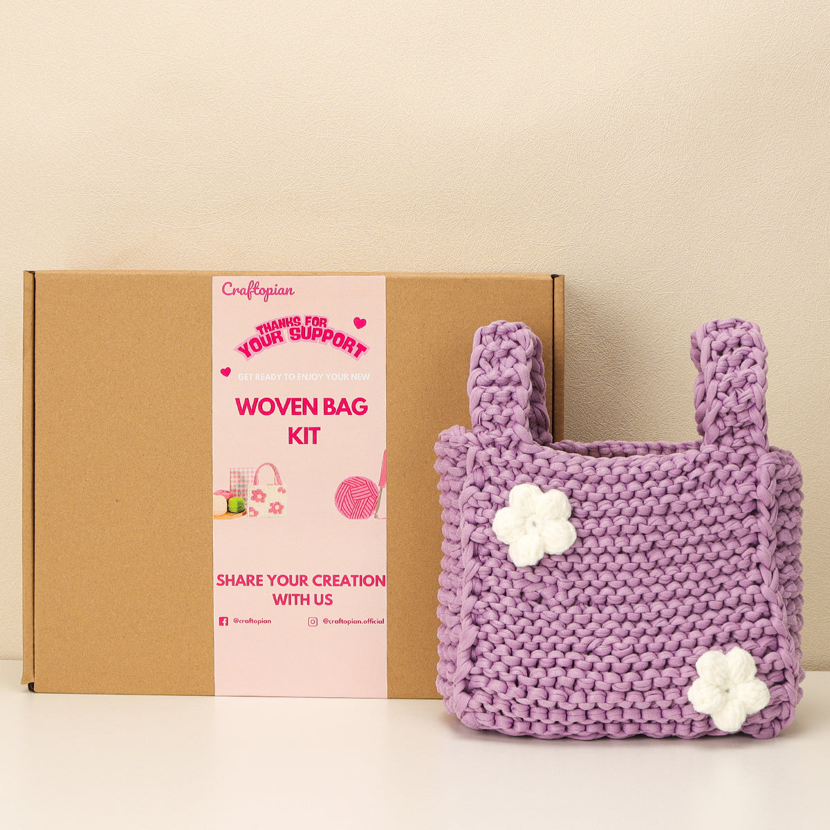 Ivory Petals - Woven Handbag DIY Kit - Lalic