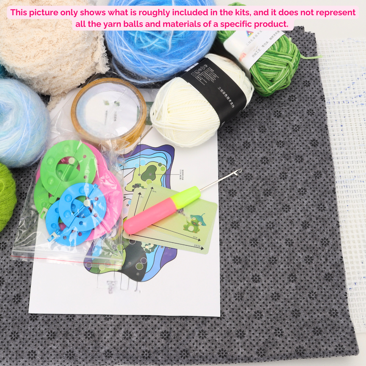 DIY Latch Hook Ocean Moss Rug Kit - Beach of Summer