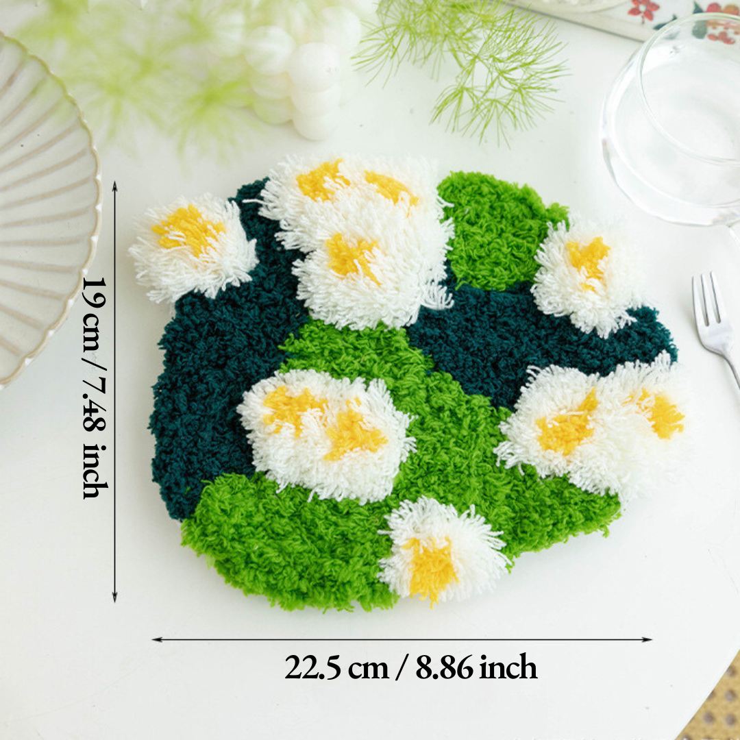 DIY Latch Hook Moss Coasters Kit | Blossom Valley