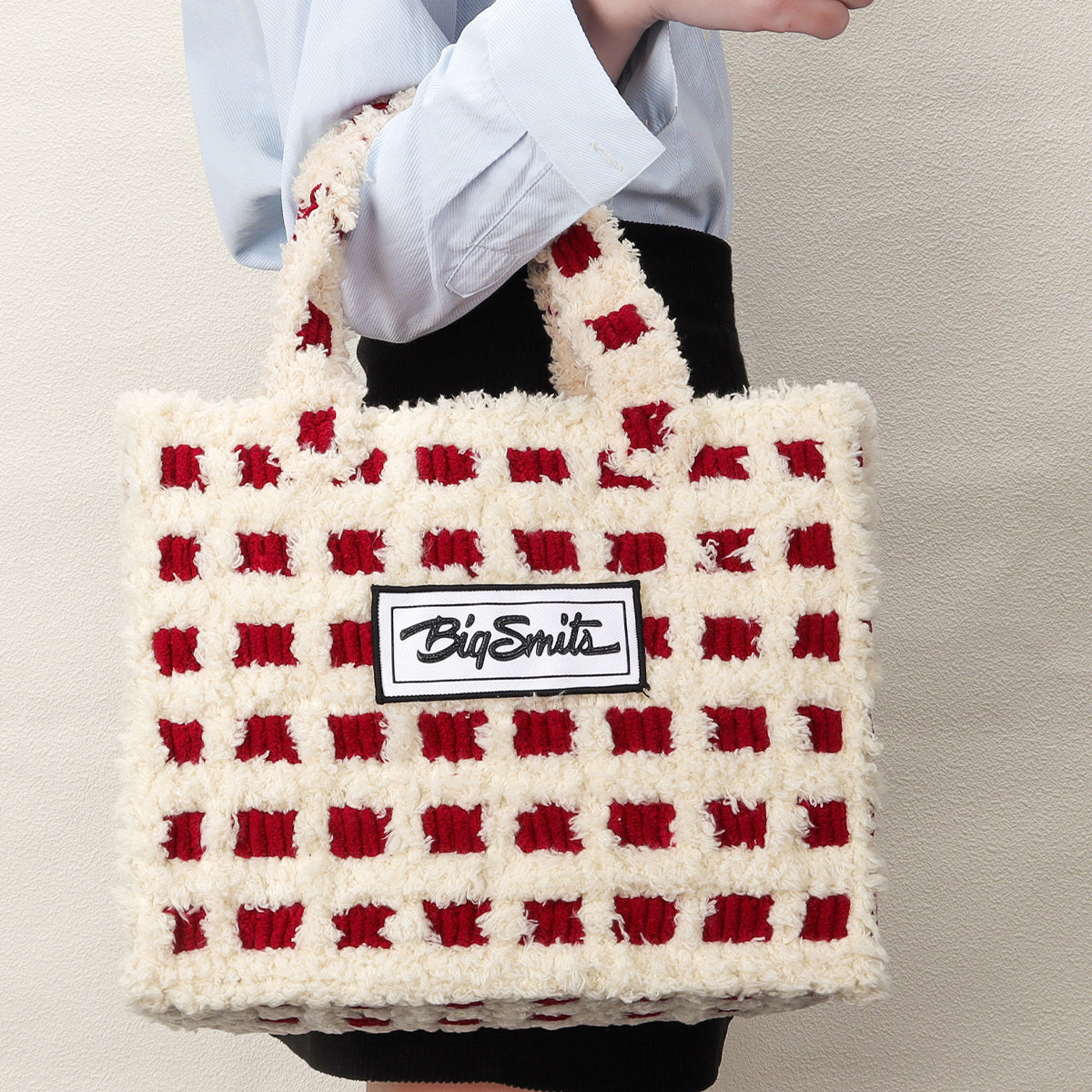 Checker - Woven Handbag DIY Kit - Red & Cream
