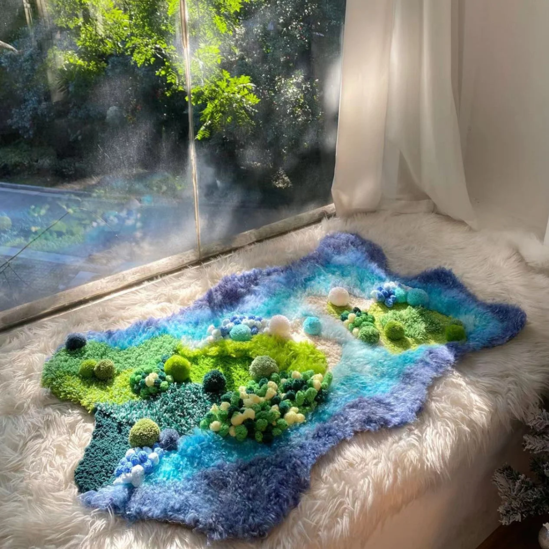 DIY Latch Hook Ocean Moss Rug Kit - Sea World