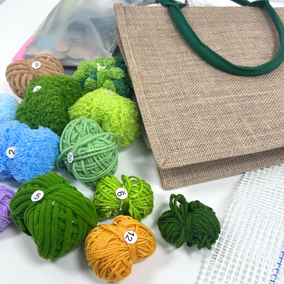 Latch Hook Moss Handbag DIY Kit