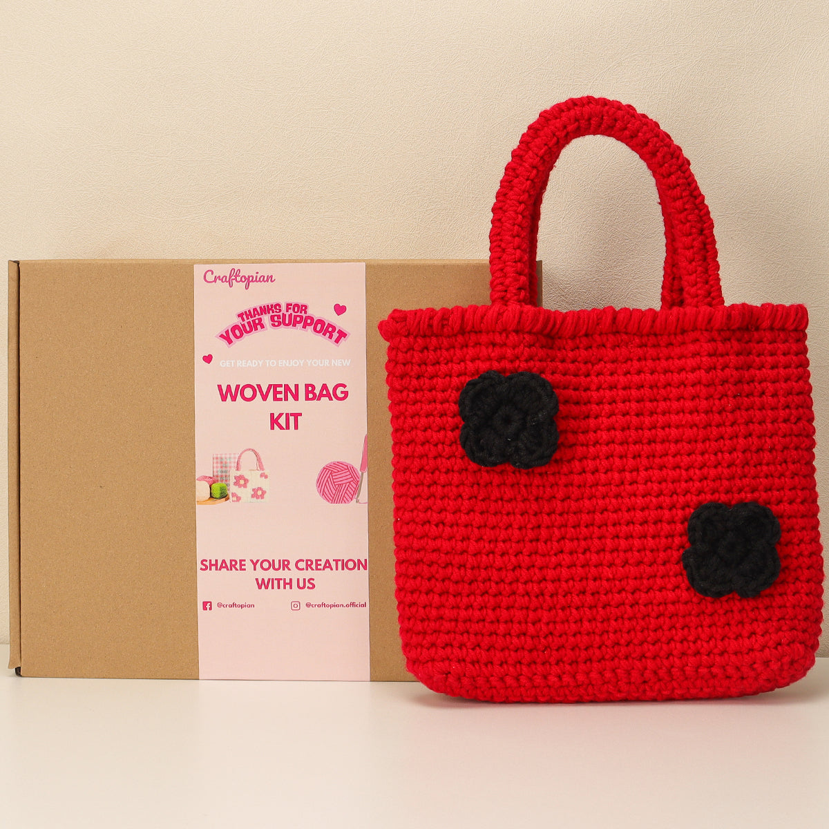 Twin Bloom - Woven Handbag DIY Kit - Red