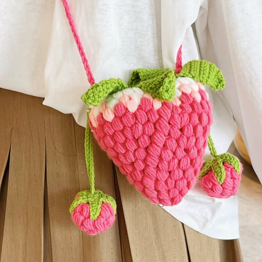 Berry Pop – Crochet Crossbody DIY Kit – Strawberry Edition
