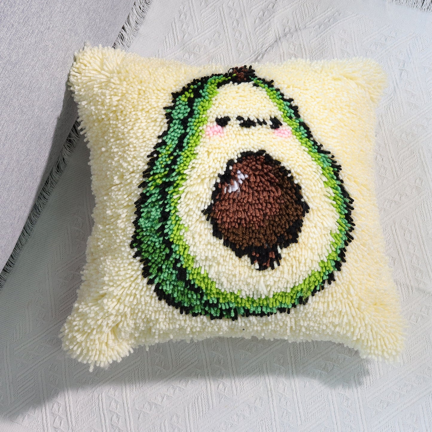 Avo-Hug – Avocado Latch Hook Pillow Cover DIY Kit