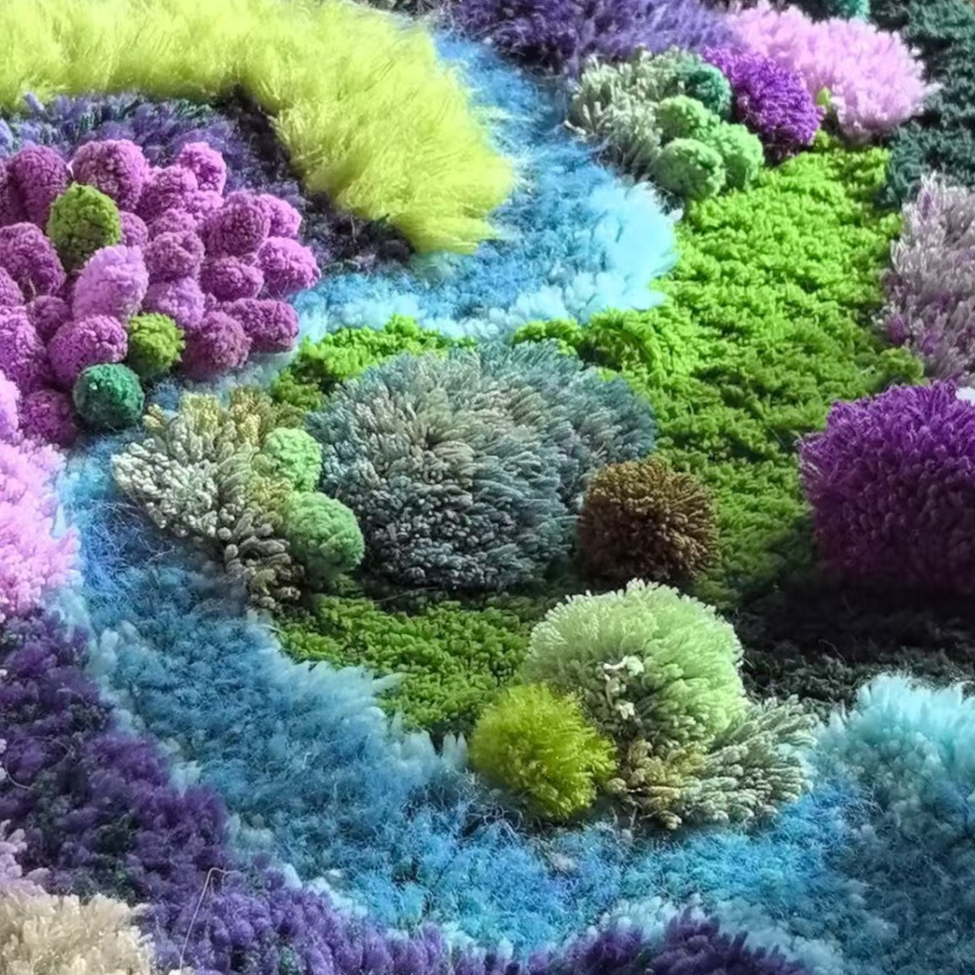 Moss Rug Latch Hook DIY Kit - Lavender Garden