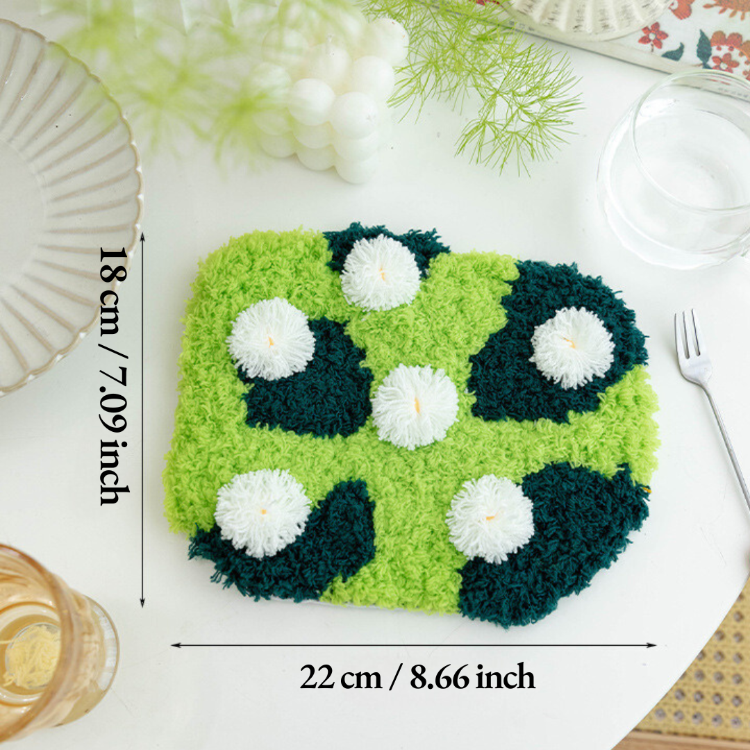 DIY Latch Hook Moss Coasters Kit | Emerald Cluster