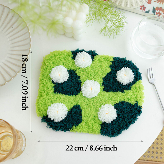 DIY Latch Hook Moss Coasters Kit | Emerald Cluster