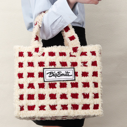 Checker - Woven Handbag DIY Kit - Red & Cream